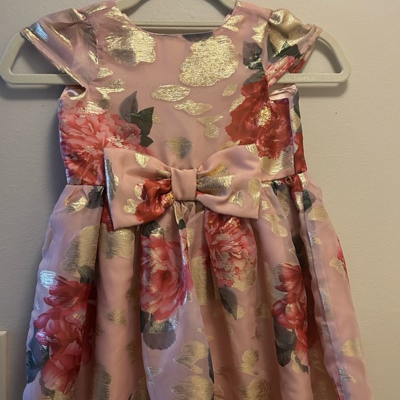 Gymboree Pink and Gold Floral Dress - Picture 1 of 1